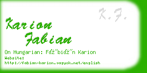 karion fabian business card